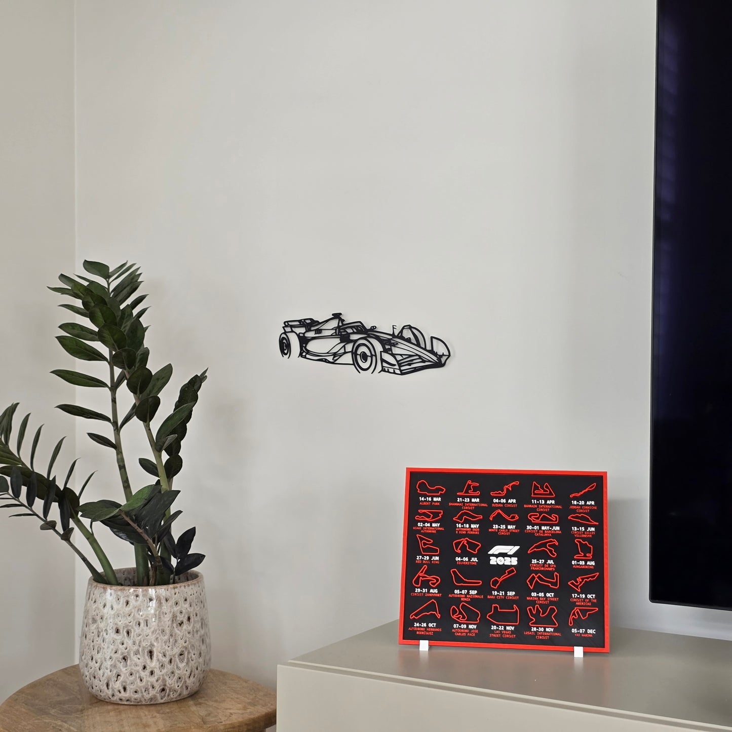 F1 Silhouette Wall Art – Angled View