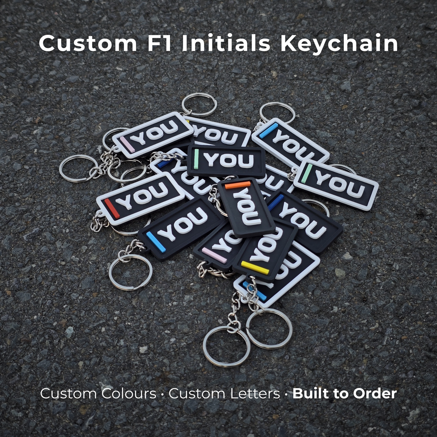 Custom F1 Initials Keychain