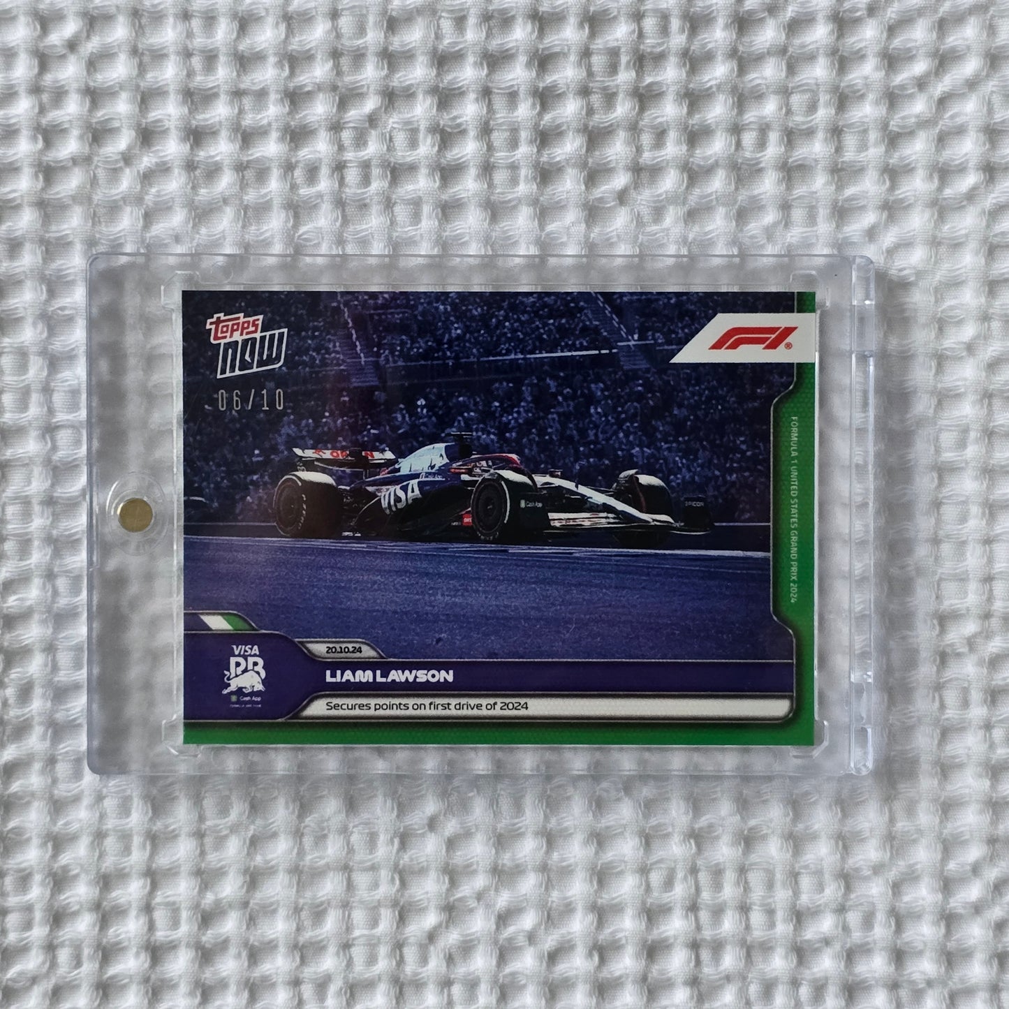 Liam Lawson 2024 Topps Now Card #63 – Serial Numbered 6/10