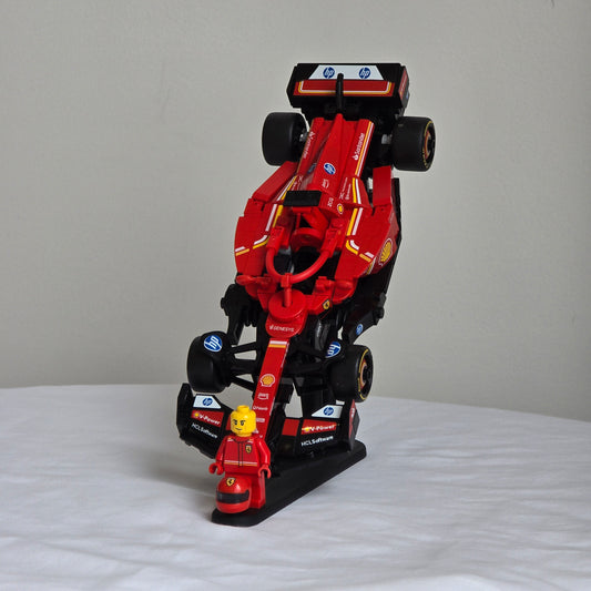 LEGO Speed Champions F1 Stand – Vertical Stand w/ Driver & Helmet Mount