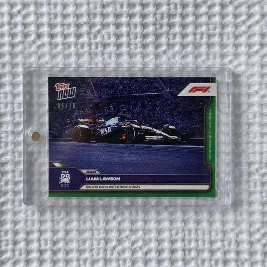 Liam Lawson 2024 Topps Now Card #63 – Serial Numbered 6/10